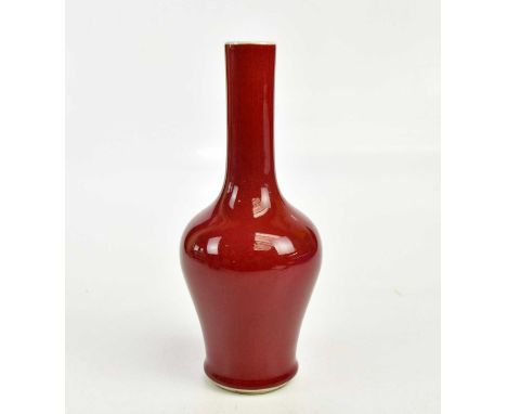 A modern Chinese sang de boeuf glazed vase, six character and double ring mark to underside, height 25cm.