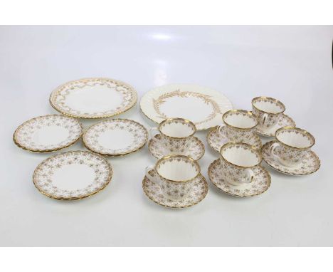 SPODE; a part tea service in the 'Fleur de Lys' pattern and a similar Minton plate.Condition Report: PLEASE NOTE THAT THIS LO