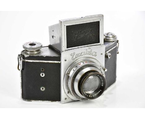 EXAKTA; a Ihagee Exakta VP model B medium format camera, serial number 515940, with a Carl Zeiss Tessar 75mm f2.8 lens, with 