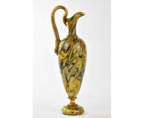 SALVIATI MURANO; a large ewer in chaledony glass with aventurine, height 37cm.Condition Report: Light surface wear throughout