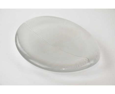 TAPIO WIRKKALA FOR IITTALA; a large leaf dish, signed and dated 55, length 24cm.  Condition Report: Light wear to the undersi