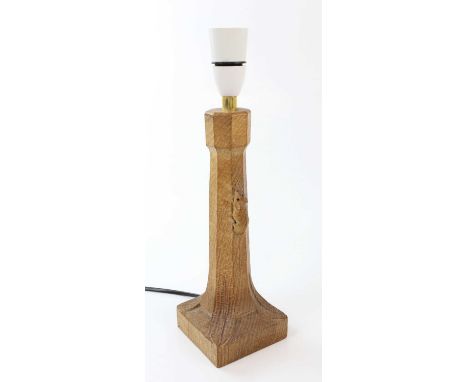 WORKSHOP OF ROBERT MOUSEMAN THOMPSON; an octagonal table lamp, height excluding fitting 25cm.Condition Report: Minor sun ligh