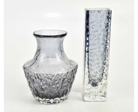 GEOFFREY BAXTER FOR WHITEFRIARS; two vases in the lilac colourway, comprising 'Pot Belly' vase, shape 9832, height 13cm and 9