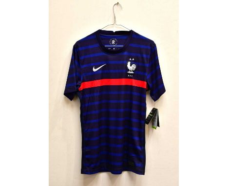KYLIAN MBAPPÉ; a signed France football shirt, signed verso, size S.Condition Report: Light creasing throughout, no certifica