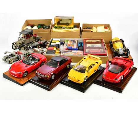 An extensive collection of model vehicles including Solido, Burago, Corgi, etc.