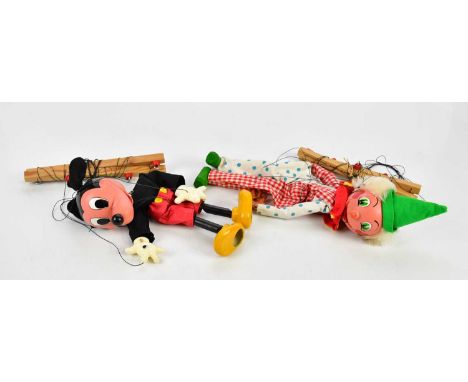 PELHAM; a Walt Disney Mickey Mouse puppet together with a Pelham clown.