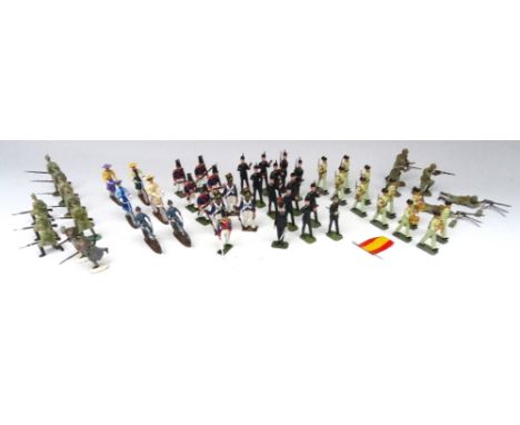 New Toy Soldiers: Red Army Mexican, Spanish and French Infantry, six CBG Mignot Cyclists and Motorcyclists and Soldiers Soldi