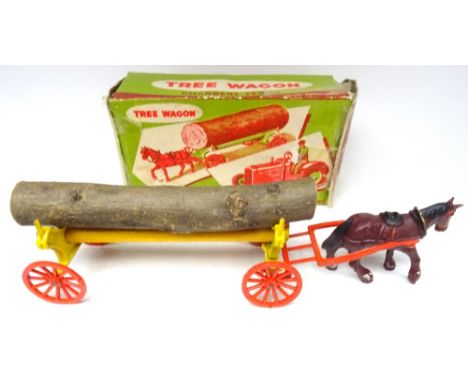 Charbens RARE Tree Wagon with plastic horse in original box (Condition Excellent, box Fair) 1956 (3)