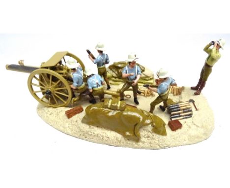Toy Army Workshop Middle Eastern Diorama, 18pdr Gun with crew (Condition Excellent, one arm loose) (7)