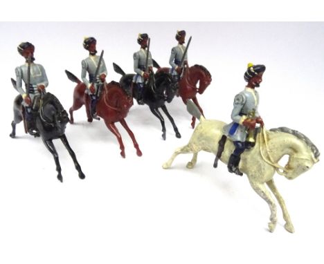 Britains set 45, 3rd Madras Light Cavalry with Trumpeter (Condition Good) 1899 (5)