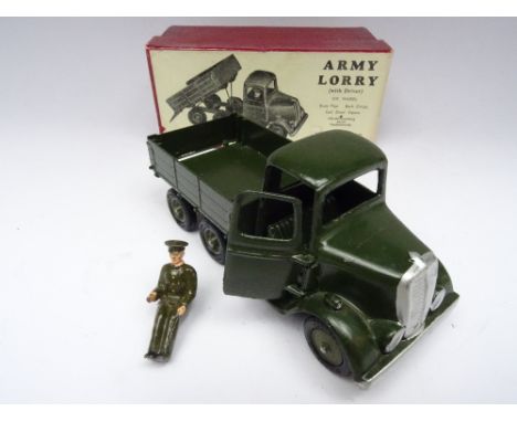 Britains set 1335, six wheel Army Lorry dark green finish, round nose, with driver (Condition Excellent, box Good) (2)