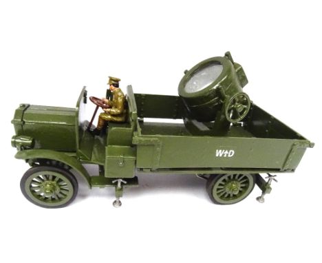 Toy Army Workshop Peerless Searchlight Lorry tundra finish, with Driver (Condition Excellent) (2)