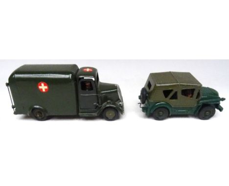 Britains set 1512, Army Ambulance dark green finish with Driver (Condition Very Good, driver's door replaced) 1956 and set 96