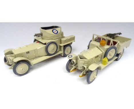 Toy Army Workshop Royal Air Force Rolls Royce open turret Armoured Car and Tender, desert finish, with Vickers machine guns (