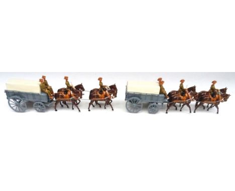 Lancer City Imperial Volunteer Army Supply Column two four horse wagons with four seated men in original box (Condition Excel