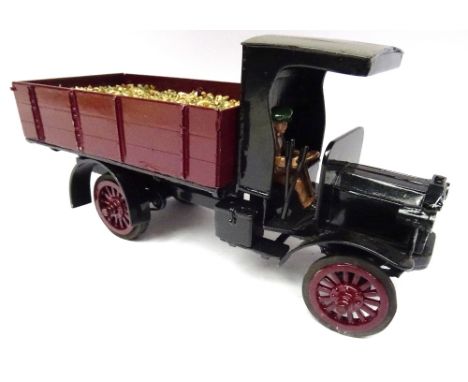 Toy Army Workshop Peerless Roadmender's Lorry burgundy finish, with driver and load of grit (Condition Excellent) (2)