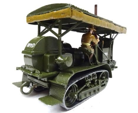 Toy Army Workshop Holt Caterpillar Tractor Australian Driver, in original plain card box (Condition Excellent, box Very Good)