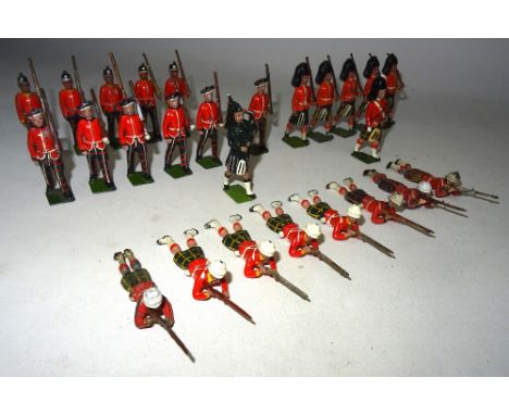 Britains Scottish Troops Highland Light Infantry, King's Own Scottish Borderers, Royal Scots, Gordons with Officer, Seaforth 