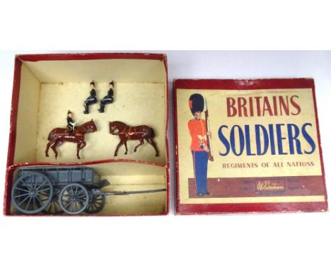 Britains set 146, Royal Army Service Corps two horse Waggon with two seated men in original ROAN box (Condition Very Good, fl