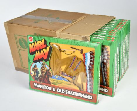 Karl May, Händlerbox, 12x Tear Flaps Adventure Set 9413 Winnetou &amp; Old Shatterhand, Mattel, OVP, originaler Umkarton, Lag