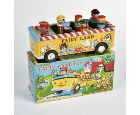 MT Masudaya Modern Toys, Fairy Land Bus, Japan, 27 cm, Blech, Antrieb ok, Okt Z 2, Z 1-