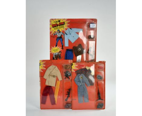 Big Jim, Konvolut, 3 x Action Set, Mattel, Blister beschädigt
