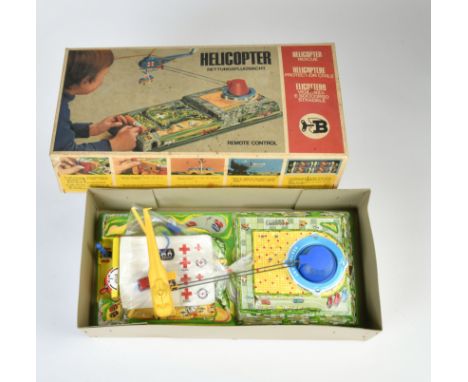 Biller, Helikopter Spiel mit VW Bus No 1299, W.-Germany, 44 cm, GemBw, Okt mit Lagerspuren, sonst Z 1