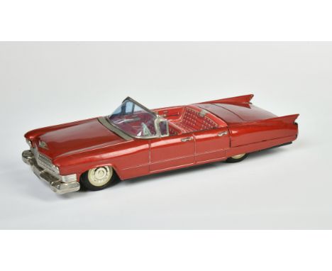 Bandai, Cadillac Cabrio, Japan, 29 cm, Blech, Friktion ok, Z 1-2