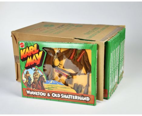 Karl May, Händlerbox, 12x Tear Flaps Adventure Set 9415 Winnetou &amp; Old Shatterhand, Mattel, OVP, originaler Umkarton, Lag