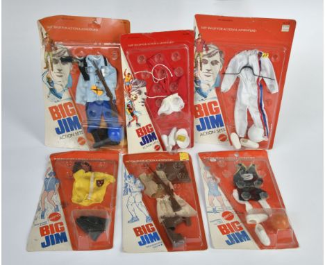 Big Jim, Action Set  Konvolut, Mattel, 6 x Ovp, Z 1-3