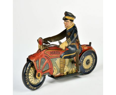 Marx, Polizei Motorrad, USA, 22 cm, Blech, UW ok, LM, Z 3