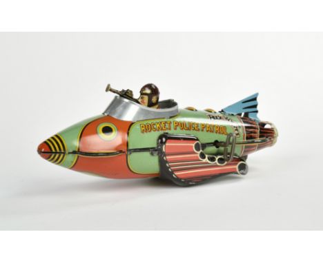 Marx, Buck Rogers Space Rocket Police Patrol 1934, USA, 31 cm, Blech, UW ok, min. LM, Z 2
