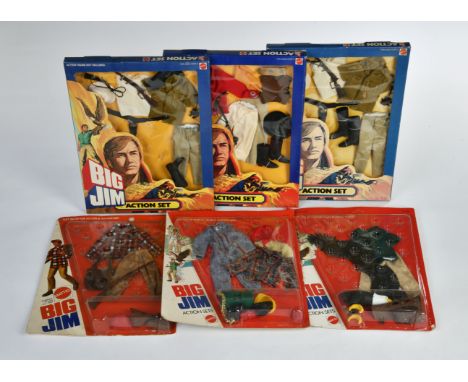 Big Jim, Action Set  Konvolut, Mattel, 6 x Ovp. Z 1-3