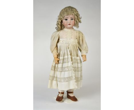 Franz Schmidt, Puppe, Bisquitporzellankopf, gemarkt "S &amp; C Simon &amp; Halbig 15 1/2", Germany um 1900, 78 cm, Kugelgelen