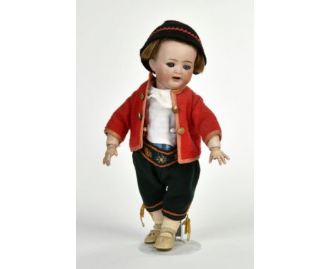 Kämmer & Reinhardt, Trachten-Puppe, Germany VK, 30 cm, Bisquitporzellankopf (gemarkt "K * R, Simon & Halbig 126, 26"), Schlaf