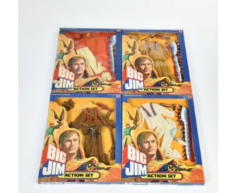 Big Jim, Action Set Konvolut, Mattel, 4  x Ovp, Z 1-