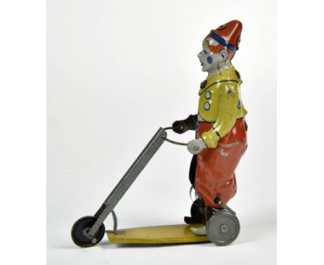 Tippco, Clown auf Roller, Germany, 15 cm, Blech, UW ok, min. LM, Z 1-2