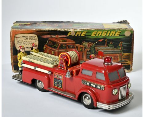 Linemar, Fire Engine, Japan, 31 cm, Funktion ok, Okt Z 2, Z 1-2