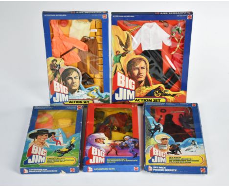 Big Jim, Action Set  Konvolut, Mattel, 5 x Ovp, Z 1-3