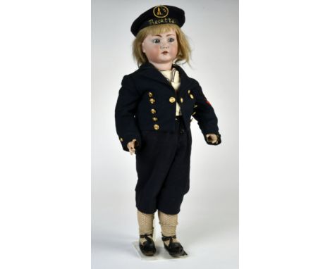 Kämmer &amp; Reinhardt Porzellankopfpuppe, gemarkt "K &amp; R Simon &amp; Halbig 117n", Germany VK, 80 cm, Mohairperücke, Sch
