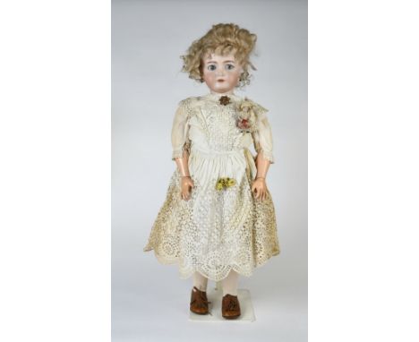 Kämmer &amp; Reinhardt, Puppe, Bisquit-Porzellankopf, gemarkt "Simon &amp; Halbig  K &amp; R", Germany VK. 83 cm, Kugelgelenk
