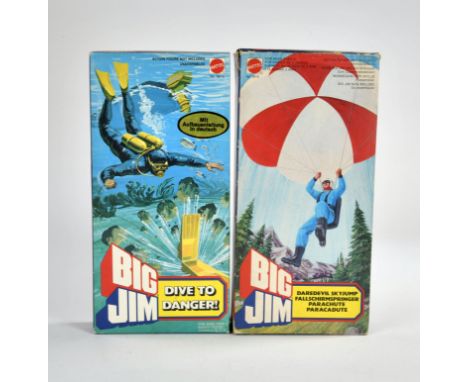 Big Jim, Konvolut: Dive To Danger und Daredevil Skyjump, Mattel, 1976, Ovp, Z 1-, Z 