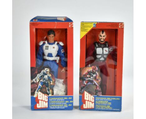 Big Jim, Konvolut: 1 x Commander, 1 x Professor Obb Overlord, Mattel, 1984, Ovp, Z 1-2