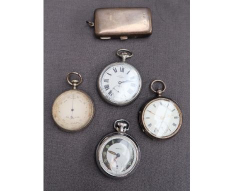 A George V silver open faced pocket watch,  the enamel dial with Roman numerals and a seconds subsidiary dial, London, 1912 t