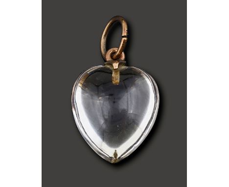 A 19th century rock crystal heart-shaped pendantto the yellow gold suspension loop and later ringwidth 1.6cm, 4.1g Condition: