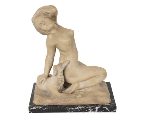 JEF LAMBEAUX, Large Bust (29 inch) of a Naked Woman Sculpture in