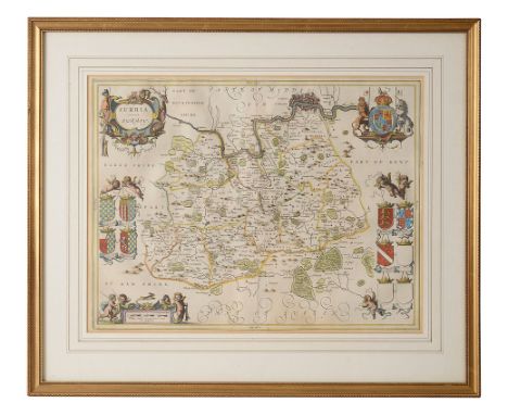 Surrey. Jansson, Jan. Surria Vernacule Surrey, Amsterdam, c 1648an engraved map with bright contemporary outline hand colouri