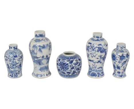 Four Chinese blue and white porcelain vases and a ginger jar19th centuryof shouldered baluster form, all with four character 