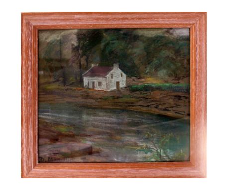 DAY MCKILLIP (1876-1960); pastel, 'Cottage Near Lackagh Bridge', signed lower left, 26 x 28cm, framed and glazed. † CONDITION