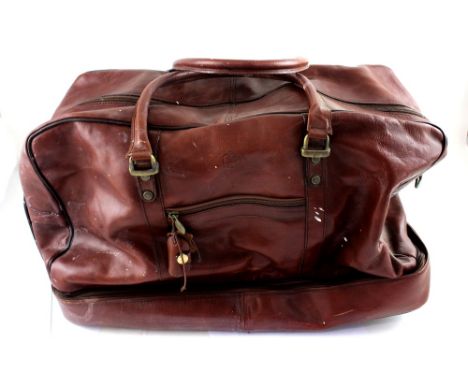 A vintage Italian Valentina brown leather holdall.